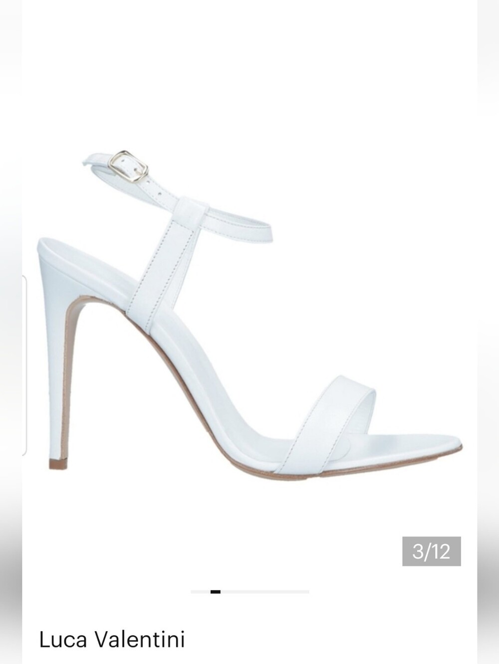 Genuine Leather Elegant White High Heel Sandals - Picture 1 of 13